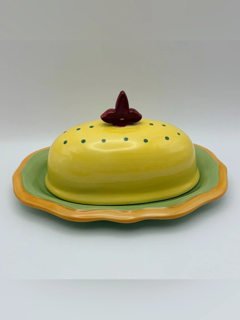 Pfaltzgraff, Retired, “The Secrets of Pistoulet”, Covered Butter Dish. FUN!